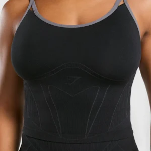 Best Gymshark Apex Contrast Tank With Shelf Black/BrushedGrey