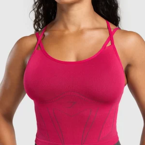 Outlet Gymshark Apex Contrast Tank With Shelf BuildPink/AsphaltGrey