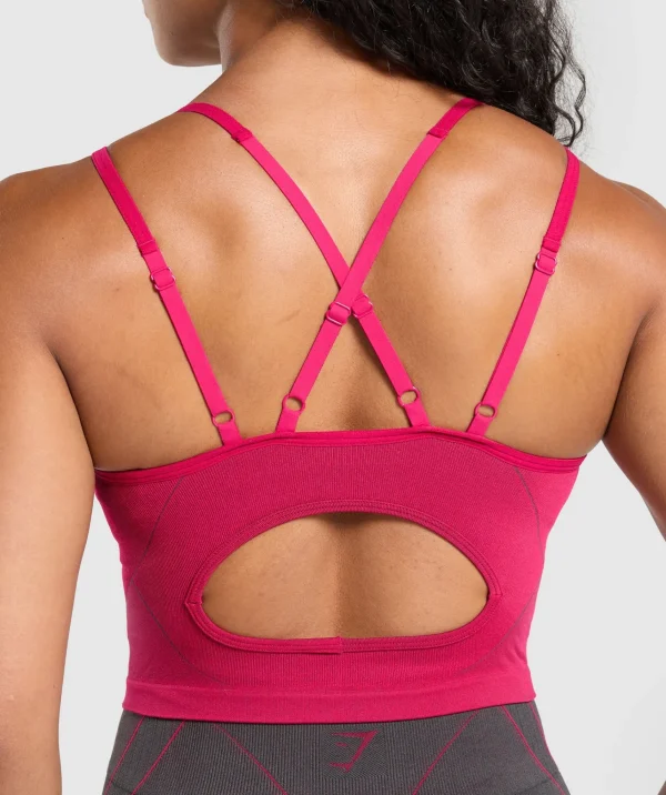 Outlet Gymshark Apex Contrast Tank With Shelf BuildPink/AsphaltGrey