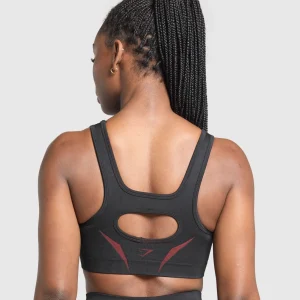 Clearance Gymshark Apex Lift Sports Bra Black/RepsRed