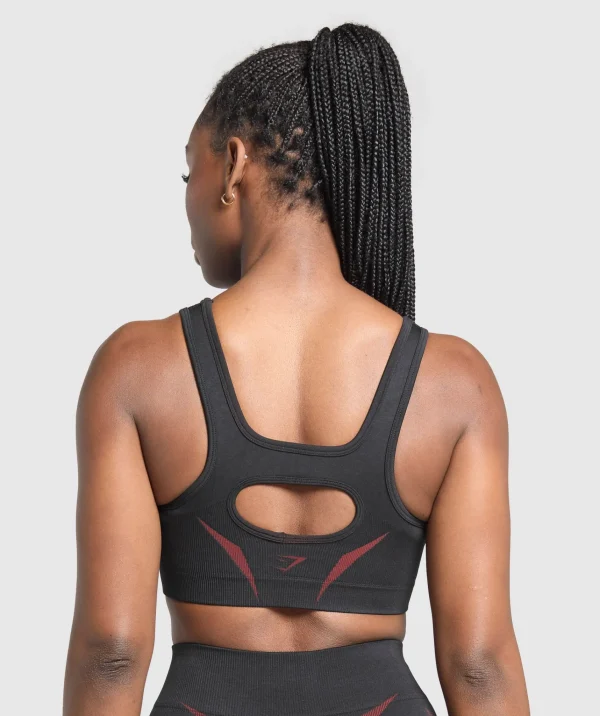 Clearance Gymshark Apex Lift Sports Bra Black/RepsRed