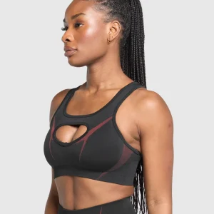 Clearance Gymshark Apex Lift Sports Bra Black/RepsRed