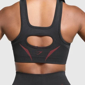 Clearance Gymshark Apex Lift Sports Bra Black/RepsRed