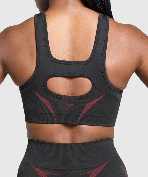 Clearance Gymshark Apex Lift Sports Bra Black/RepsRed