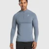 Discount Gymshark Apex Seamless 1/4 Zip IronBlue/CoolBlue