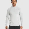 New Gymshark Apex Seamless 1/4 Zip LightGrey/MediumGrey