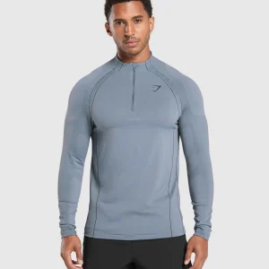 Best Gymshark Apex Seamless 1/4 Zip IronBlue/Black