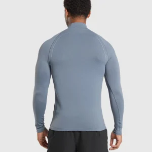 Discount Gymshark Apex Seamless 1/4 Zip IronBlue/CoolBlue