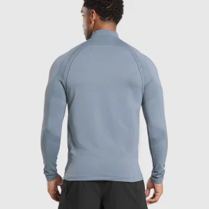 Best Gymshark Apex Seamless 1/4 Zip IronBlue/Black