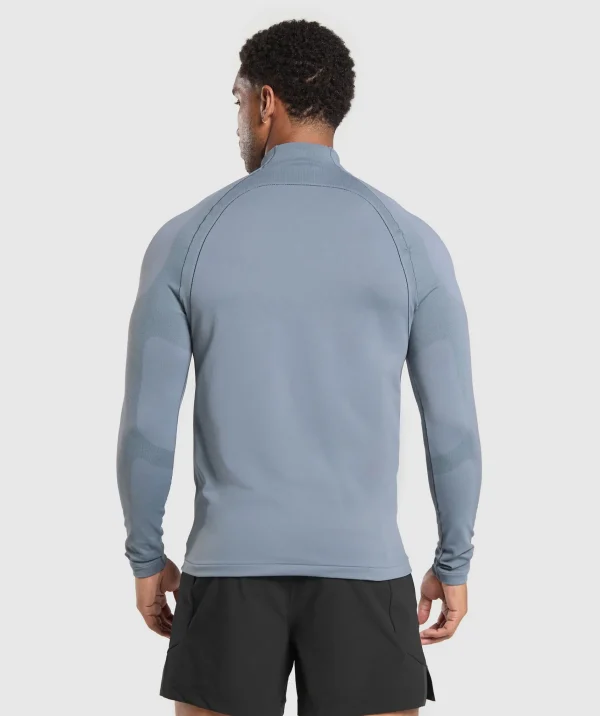 Best Gymshark Apex Seamless 1/4 Zip IronBlue/Black