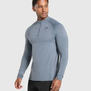 Best Gymshark Apex Seamless 1/4 Zip IronBlue/Black