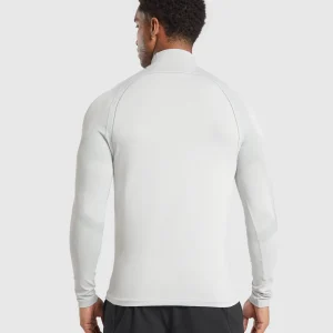 New Gymshark Apex Seamless 1/4 Zip LightGrey/MediumGrey