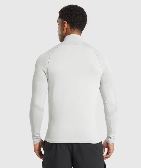 New Gymshark Apex Seamless 1/4 Zip LightGrey/MediumGrey