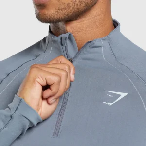 Discount Gymshark Apex Seamless 1/4 Zip IronBlue/CoolBlue