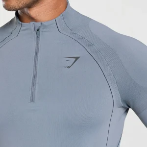 Best Gymshark Apex Seamless 1/4 Zip IronBlue/Black