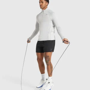 New Gymshark Apex Seamless 1/4 Zip LightGrey/MediumGrey