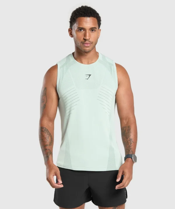 Fashion Gymshark Apex Seamless Tank CoolTurquoise/Black