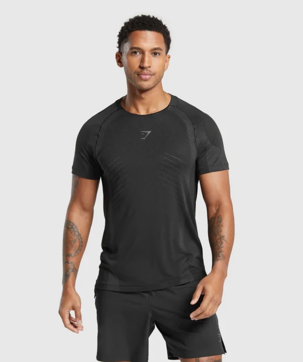 Fashion Gymshark Apex Seamless T-Shirt Black/DarkGrey