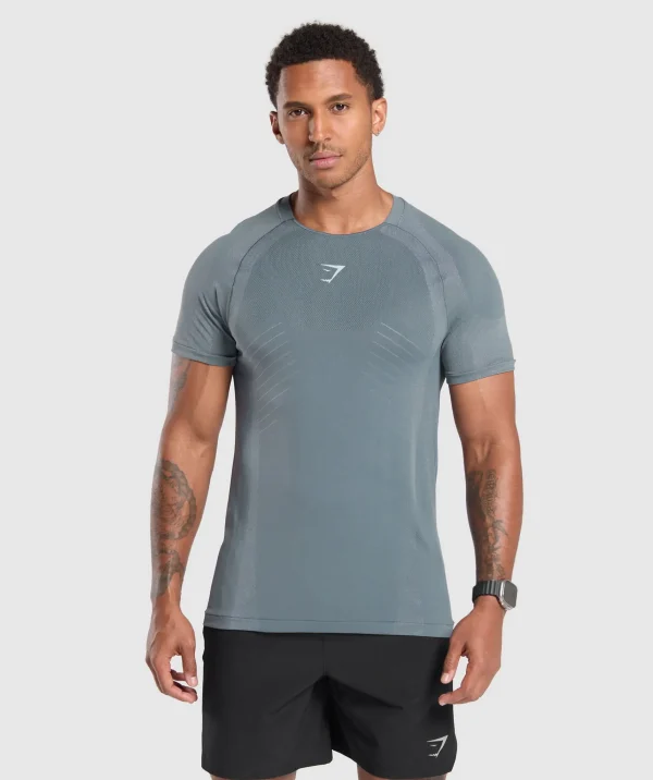 Clearance Gymshark Apex Seamless T-Shirt IronBlue/CoolBlue