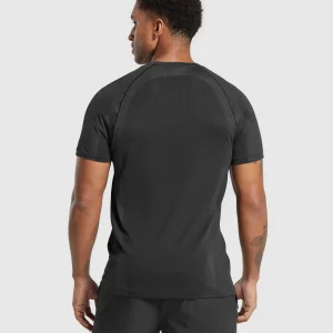 Fashion Gymshark Apex Seamless T-Shirt Black/DarkGrey