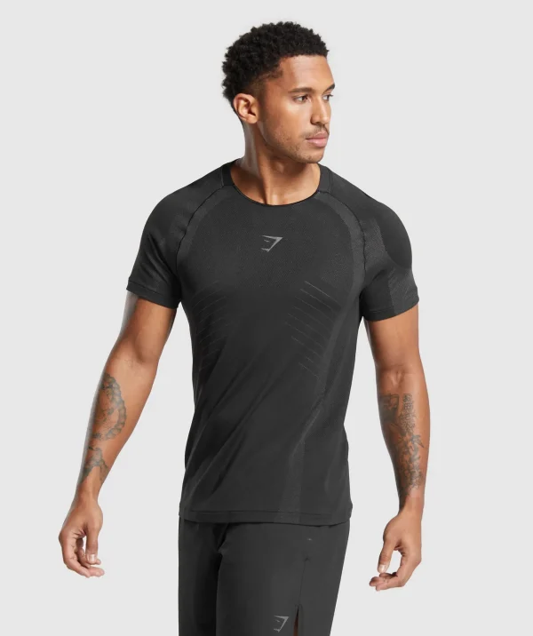 Fashion Gymshark Apex Seamless T-Shirt Black/DarkGrey