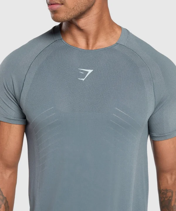 Clearance Gymshark Apex Seamless T-Shirt IronBlue/CoolBlue