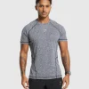 Outlet Gymshark Apex T-Shirt Black/LightGrey