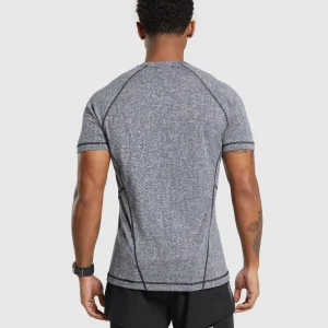 Outlet Gymshark Apex T-Shirt Black/LightGrey