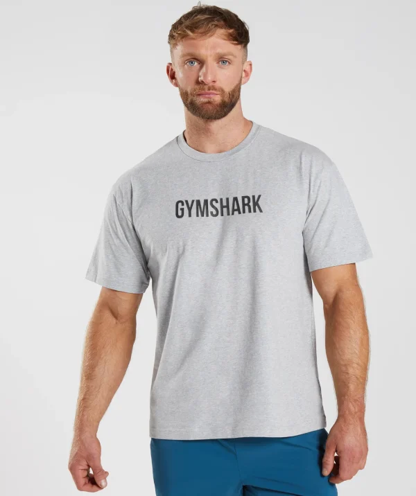 Online Gymshark Apollo Oversized T-Shirt LightGreyMarl