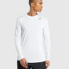 Fashion Gymshark Arrival Long Sleeve T-Shirt White