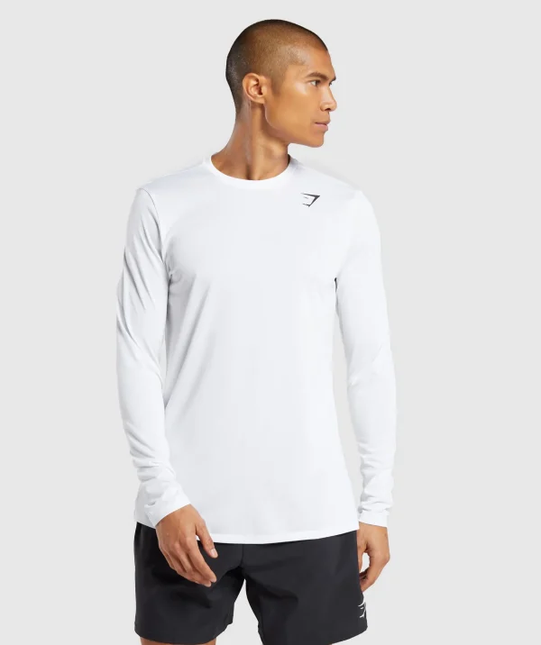 Fashion Gymshark Arrival Long Sleeve T-Shirt White