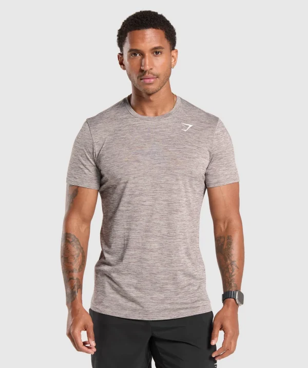 Fashion Gymshark Arrival Marl T-Shirt PebbleGrey/PowderMauveMarl