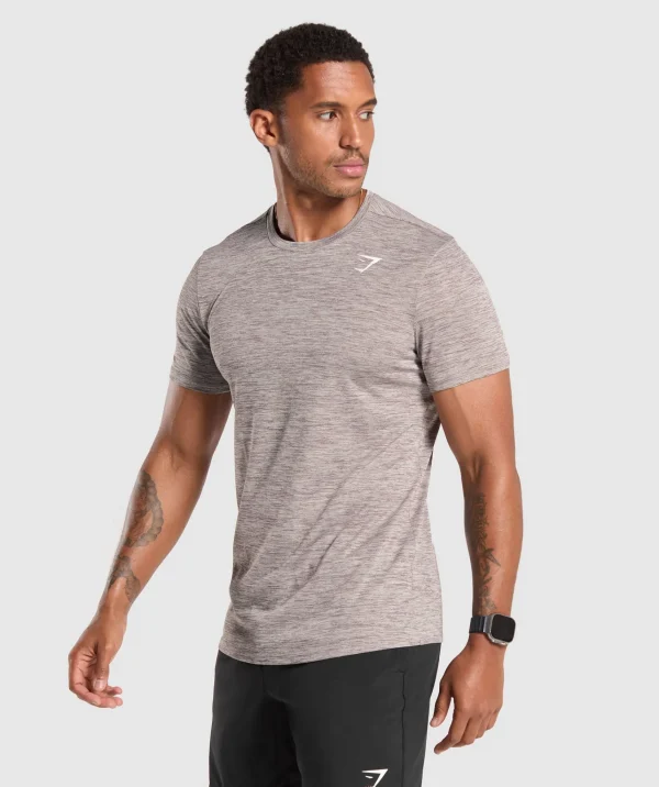 Fashion Gymshark Arrival Marl T-Shirt PebbleGrey/PowderMauveMarl