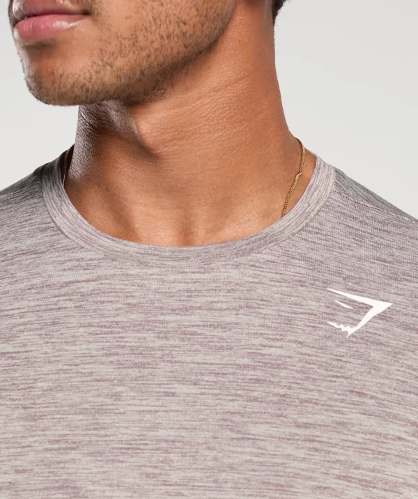 Fashion Gymshark Arrival Marl T-Shirt PebbleGrey/PowderMauveMarl