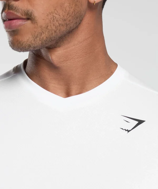 Clearance Gymshark Arrival V-Neck T Shirt White