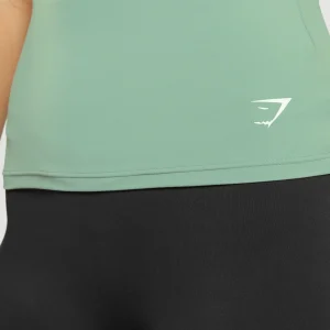 Outlet Gymshark Asymmetric Shelf Tank DollarGreen