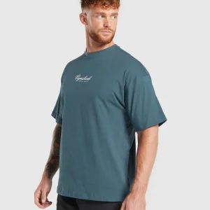 New Gymshark Athletic Department T-Shirt CargoBlue