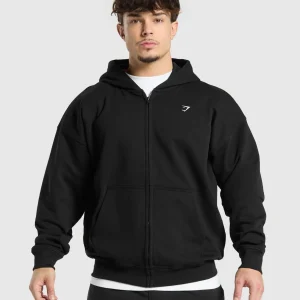 Clearance Gymshark Atlas Zip Up Hoodie Black