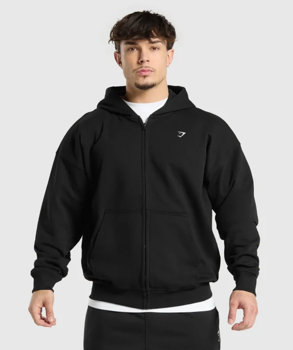 Clearance Gymshark Atlas Zip Up Hoodie Black