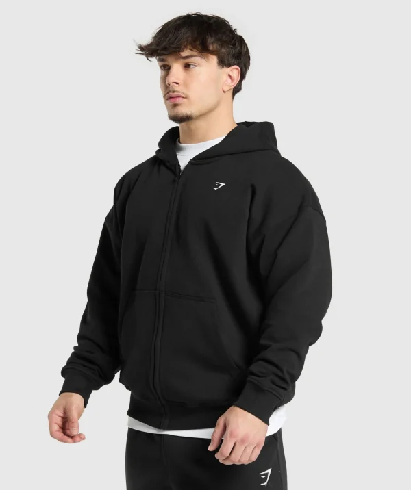 Clearance Gymshark Atlas Zip Up Hoodie Black