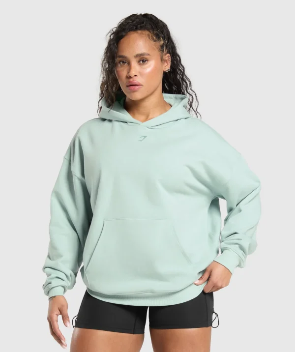 Hot Gymshark Back Gains Graphic Hoodie MorningBlue