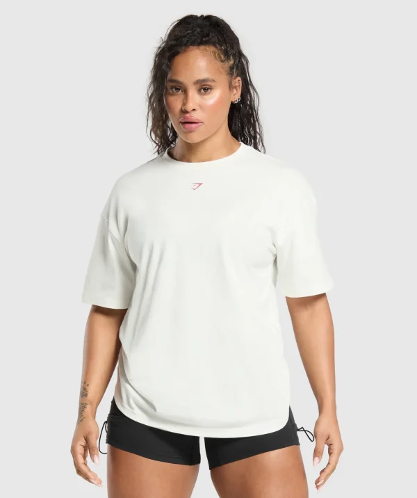 Fashion Gymshark Back Gains Graphic Oversized Tee SoftWhite