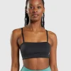 Sale Gymshark Bandeau Sports Bra Black