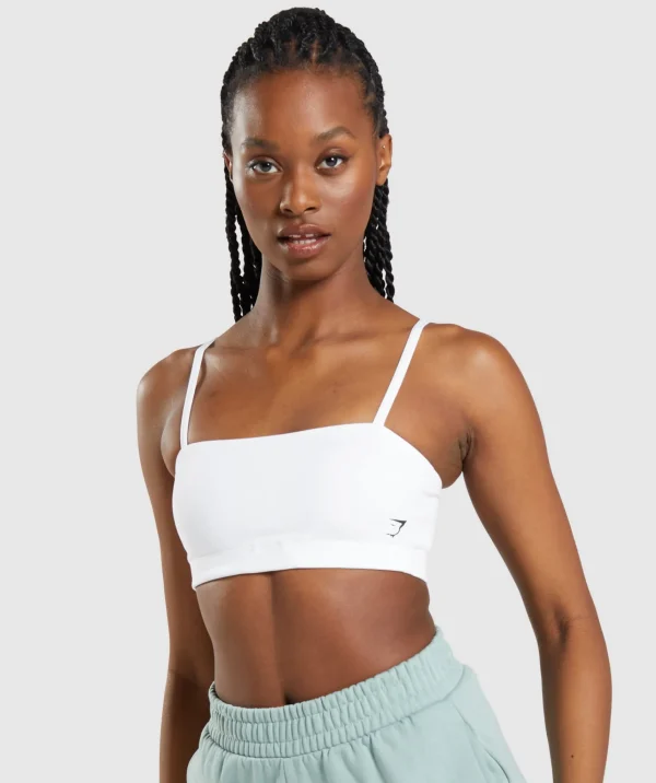 Fashion Gymshark Bandeau Sports Bra White