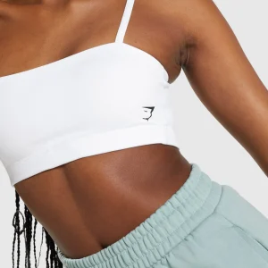 Fashion Gymshark Bandeau Sports Bra White