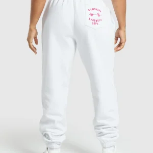 Outlet Gymshark Barbell Hearts Oversized Joggers White