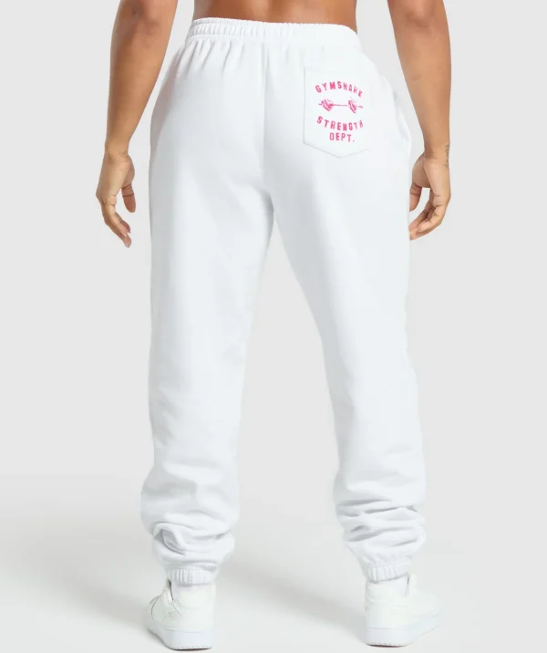 Outlet Gymshark Barbell Hearts Oversized Joggers White