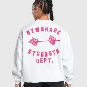 Best Gymshark Barbell Hearts Oversized Sweatshirt White