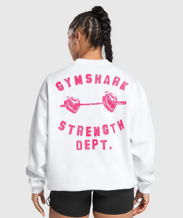 Best Gymshark Barbell Hearts Oversized Sweatshirt White