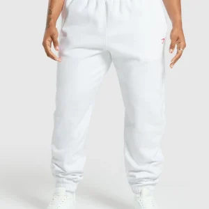 Outlet Gymshark Barbell Hearts Oversized Joggers White